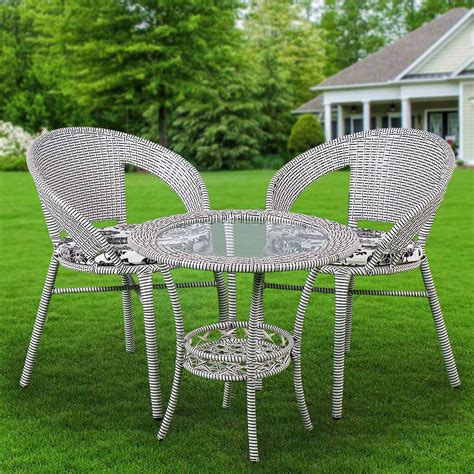 Мебель садовая стол, 55х55х57.5 см, 2 кресла, подушка, 120 кг, T2022 ...