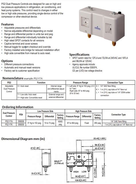 Copeland Pressure Control Ps Series Domnick Part Of Rs Group