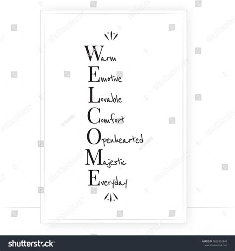 Welcome Description Wording Design Welcome Definition Stock Vector