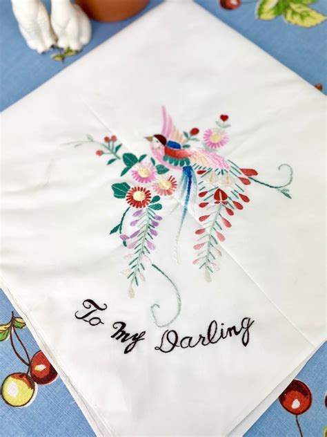 Vintage 1940s 50s Sweetheart Lingerie Set Embroider Gem