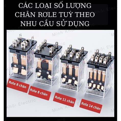 Rơ Le Trung Gian Chint 8 Và 14 Chân Kèm Đế,Relay Chint 220V,24V,12V ...