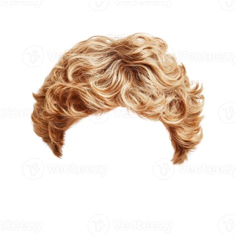 Curly Blonde Hairstyle Isolated On A Plain Background Suitable For Various Creative Designs