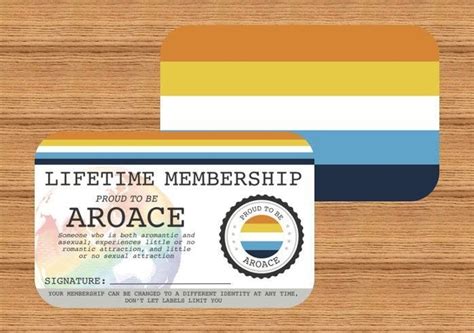AROACE Lifetime Membership Card Gay Pride Card LGBT Identity Card Perfect Rainbow