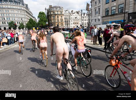 World Naked Bike Ride UK In Central London England Britain UK Stock Photo Alamy