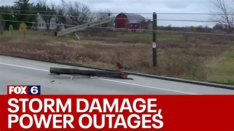 Power Outages Strong Winds Saturday Fox6 News Milwaukee Youtube