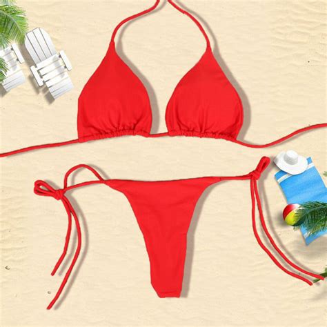 Women Sexy Bikini Bra Tie Side G String Thong Beach Triangle Swimwear Shopee Philippines