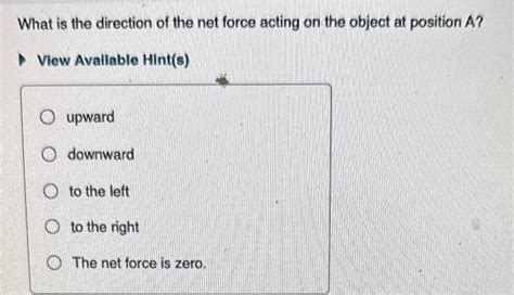 Solved What Is The Direction Of The Net Force Acting On The Chegg