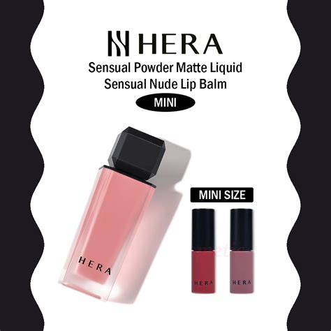 Jual Ready Exp Date Hera Sensual Powder Matte Liquid Mini Size Sensual Nude Lip Balm