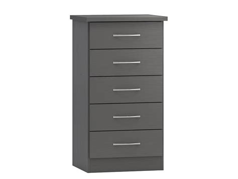 Seconique Nevada Matt Grey 5 Drawer Chest Of Drawers Archers Sleepcentre