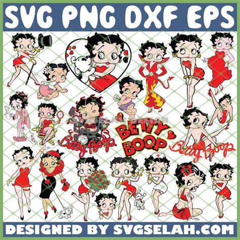 Betty Boop SVG Bundle, PNG, DXF, EPS, Design Cut Files, Image Clipart ...