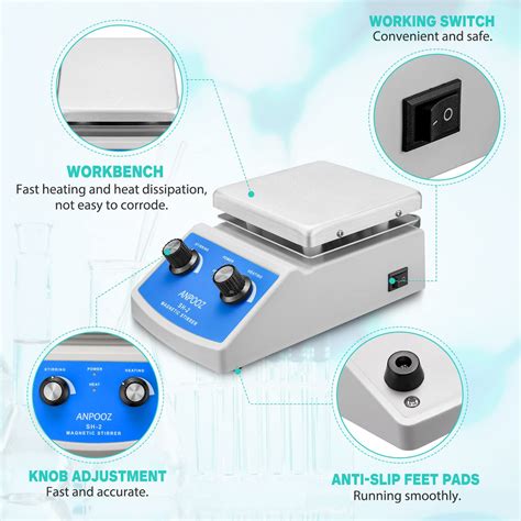 Snapklik Anpooz Magnetic Stirrer Hot Plate Ml Stirring Capacity X Inch Max F