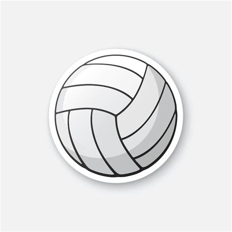 Vektor Illustration Leder Volleyball Ball Sportger Te Cartoon Aufkleber