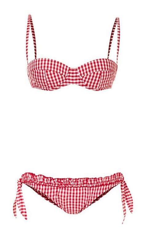 Pre Sale Red S Checked Halter Bowknot Bikini Set Artofit