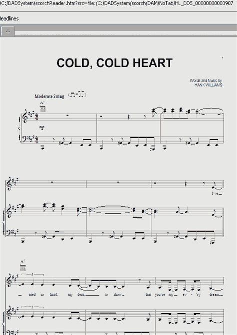 Cold Cold Heart Piano Sheet Music Onlinepianist