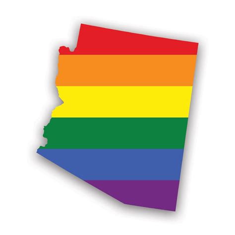 Arizona State Shaped Gay Pride Rainbow Flag Sticker Decal Self Adhesive Vinyl Weatherproof