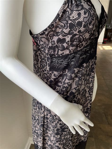 Vintage Lingerie Slip Dress Y K Slip Lace Printed Black And Beige By Marilyn Monroe Sz S M Etsy