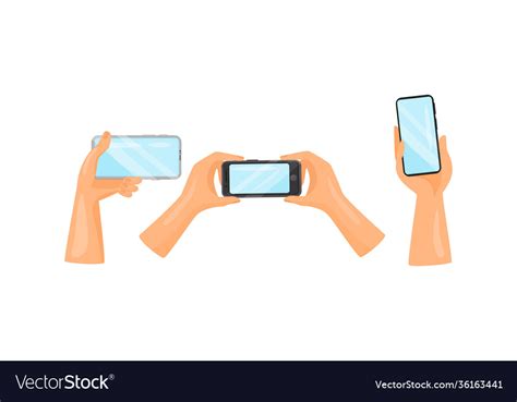 Human Hand Holding And Using Smartphone Royalty Free Vector