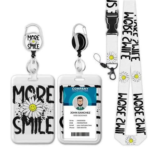 Onevenvi ID Badge Holder with Lanyard, Sunflower Lanyards for Id Badges ...