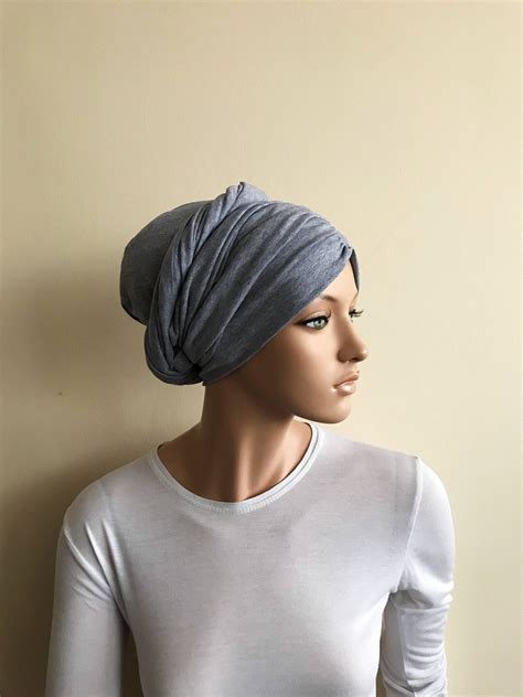 In One Gray Melange Hijab Jersey Turban Volume Ready Turban Vintage