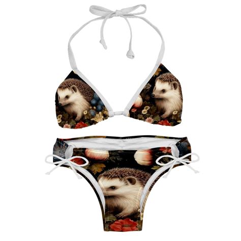 Hedgehog Swim Wear Bikini Set With Detachable Sponge Adjustable Strap