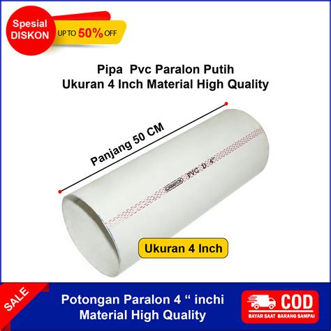 Potongan Pipa Pralon Paralon Pvc Saluran Air Ukuran 50 Cm Semua Ukuran