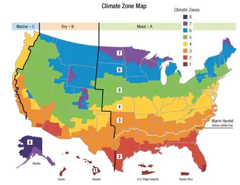 Climate Zones Map Usa States