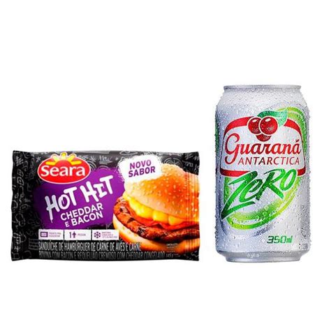 Kit Hot Hit Seara Cheddar E Bacon G E Refrigerante Guaran Antarctica Zero Lata Ml