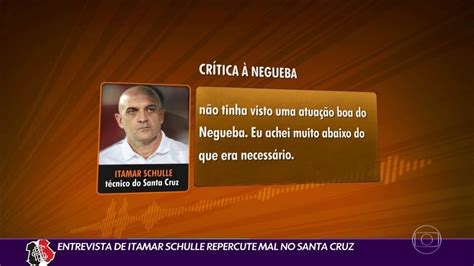 Santa Cruz Lamenta Declara Es Pol Micas De T Cnico Itamar Schulle Que