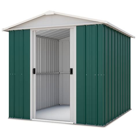 Yardmaster 6 X 6ft Emerald Green Apex Metal Storage Shed Wilko