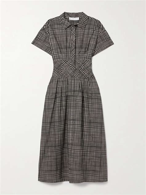 Proenza Schouler White Label Balston Pleated Checked Cotton Poplin Midi