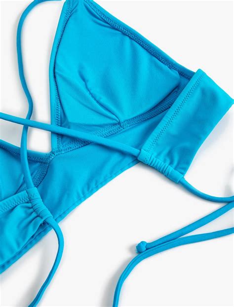 Lacivert Kadın Üçgen Bikini Üstü Basic SAK MM Koton