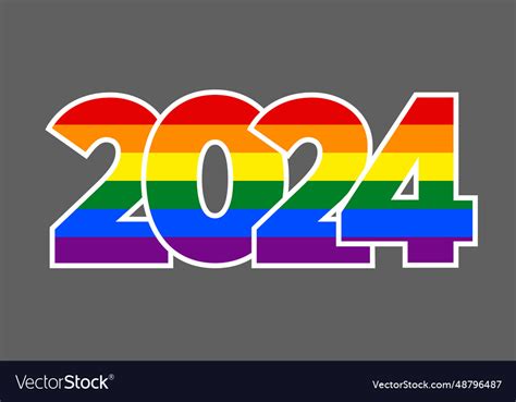 Lgbtq 2024 rainbow logo symbol of pride month Vector Image