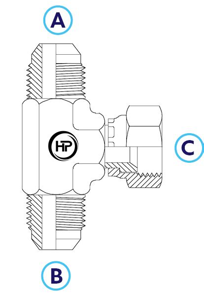 Jic Male X Jic Male X Jic Female Swivel Branch Tee