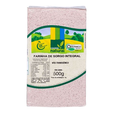 Farinha de Sorgo Integral Orgânica Coopernatural 500g Cerealista Online