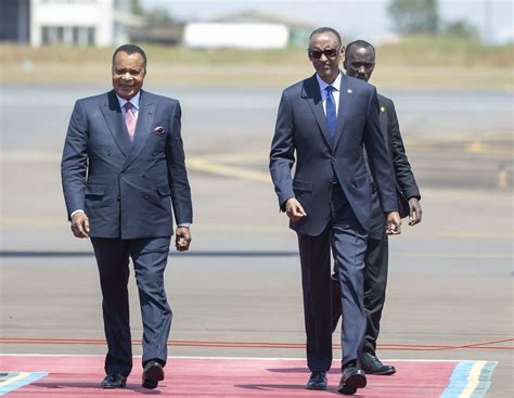 President Kagame Welcomes President Denis Sassou Nguesso Of The