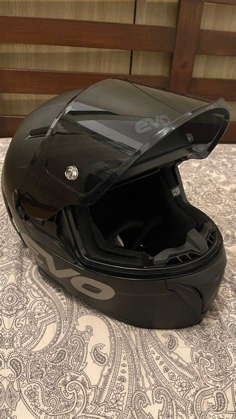 Evo Helmet Matte Black Full Face Motorbikes Motorbike Parts