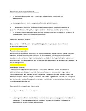 Chapitre 1 à 5 Notes de cours Introduction à la gestion des