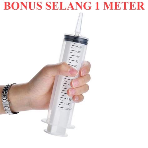 Jual SPUIT SYRINGE SUNTIKAN 150ML LUBANG TENGAH BARANG BARU STERIL