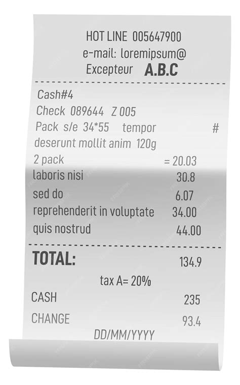 Factura de pago de tienda recibo realista factura de compra | Vector