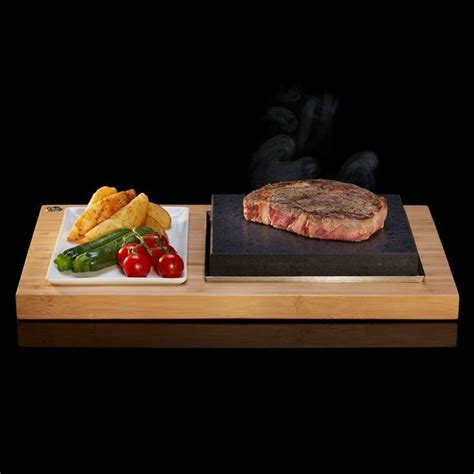 The Sizzling Steak Plate Set Petagadget Cooking Stone Hot Stone Cooking Steak Plates