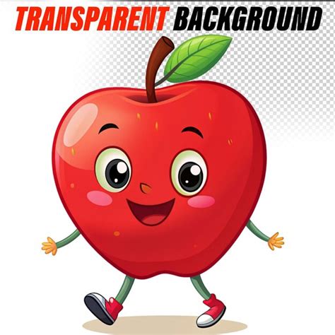 Premium Psd Smiling Apple Cartoon Mascot Character