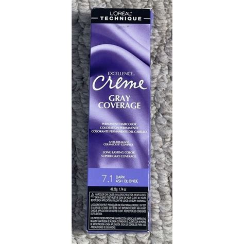 L Oréal Hair Loreal Excellence Creme Gray Coverage Permanent 74 Oz Dark Ash Blonde 71 Poshmark