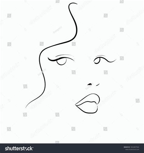 Vector Illustration Beautiful Woman Face Nude Stock Vector Royalty Free 1832087944 Shutterstock
