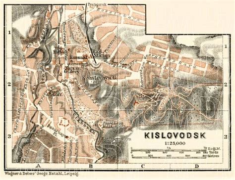 map  kislovodsk   buy vintage map replica poster print   picture