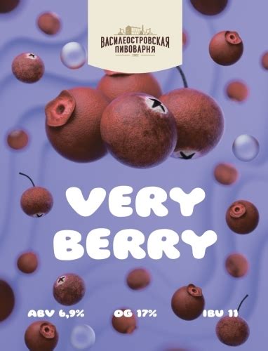 Пиво Василеостровская пивоварня — VERY BERRY. Купить пиво VERY BERRY ...