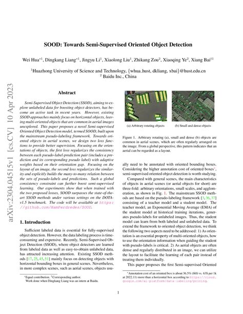 SOOD Towards Semi Supervised Oriented Object Detection DeepAI