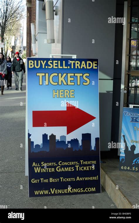 Sign displaying where one can buy Tickets for events Stock Photo - Alamy