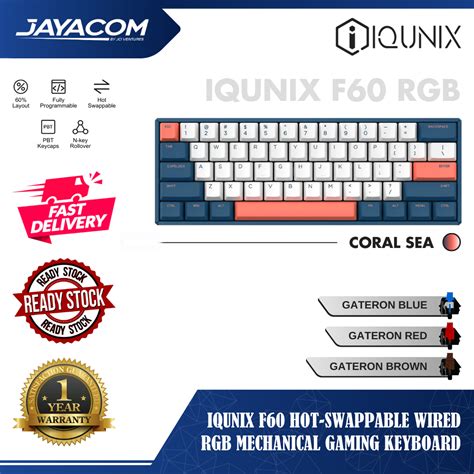 Iqunix F Hot Swappable Wired Rgb Mechanical Gaming Keyboard Ready Stock