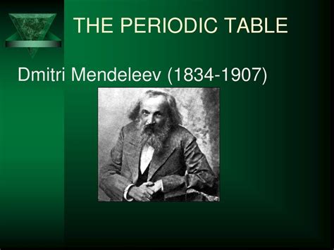 The Periodic Table Dmitri Mendeleev Ppt Download