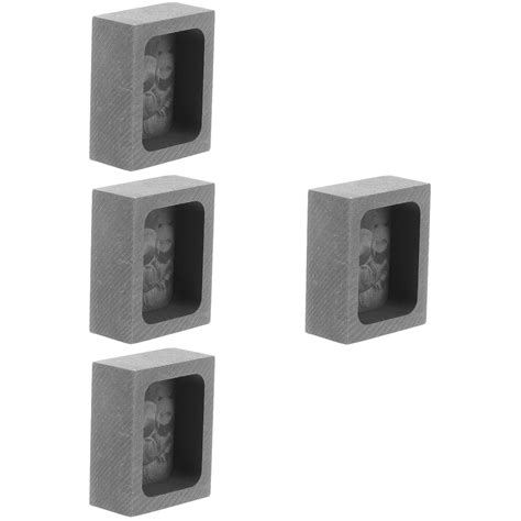 4 Pcs Graphite Crucible Smelting Molds Metal Loaf Cast Iron Ingot